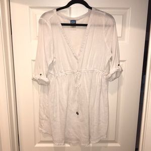 White maternity beach cover up- XL